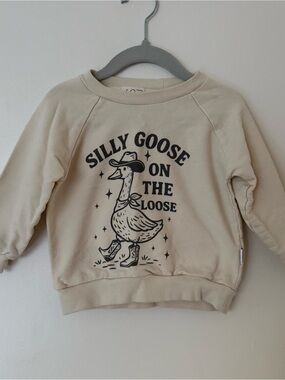 Silly Goose 2T Beige Graphic Sweatshirt